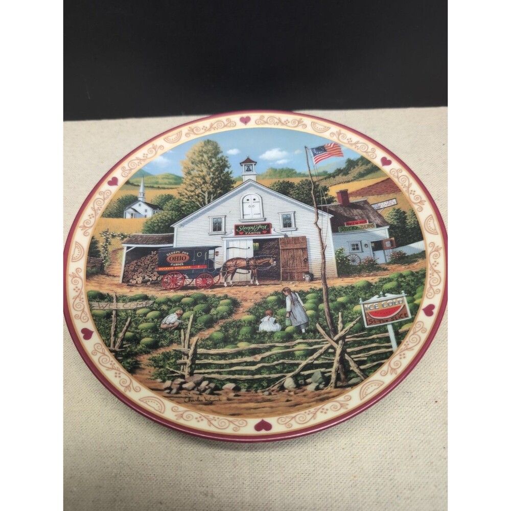 "Summer Delights from Sleepy Fox Farm" Bradford Exchange, Plate No. 2046A(1994)
